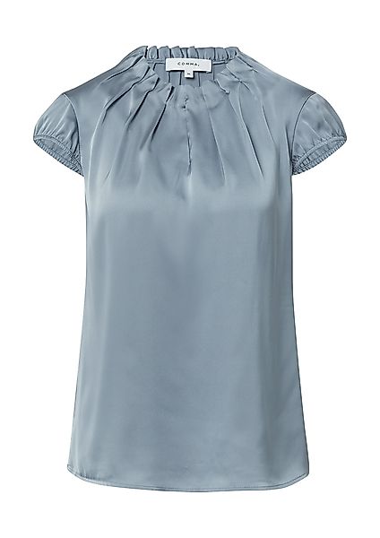 Comma Shirtbluse Satin, mit gerafftem Stehkragen günstig online kaufen
