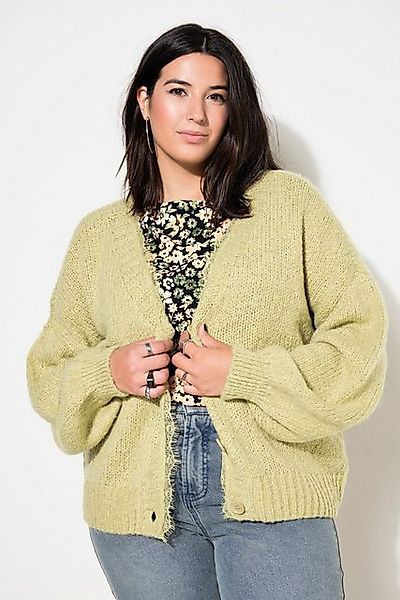 Studio Untold Strickjacke Strickjacke oversized Spitzenkante Langarm günstig online kaufen