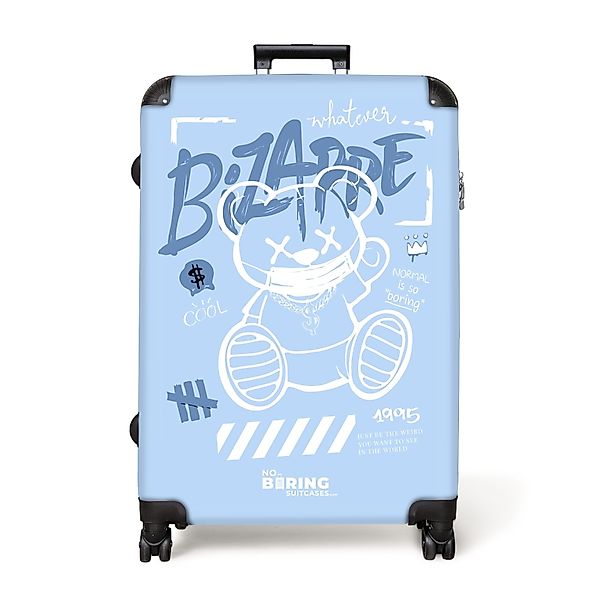 NoBoringSuitcases.com© Hartschalen-Trolley Street Art eines Teddybären günstig online kaufen