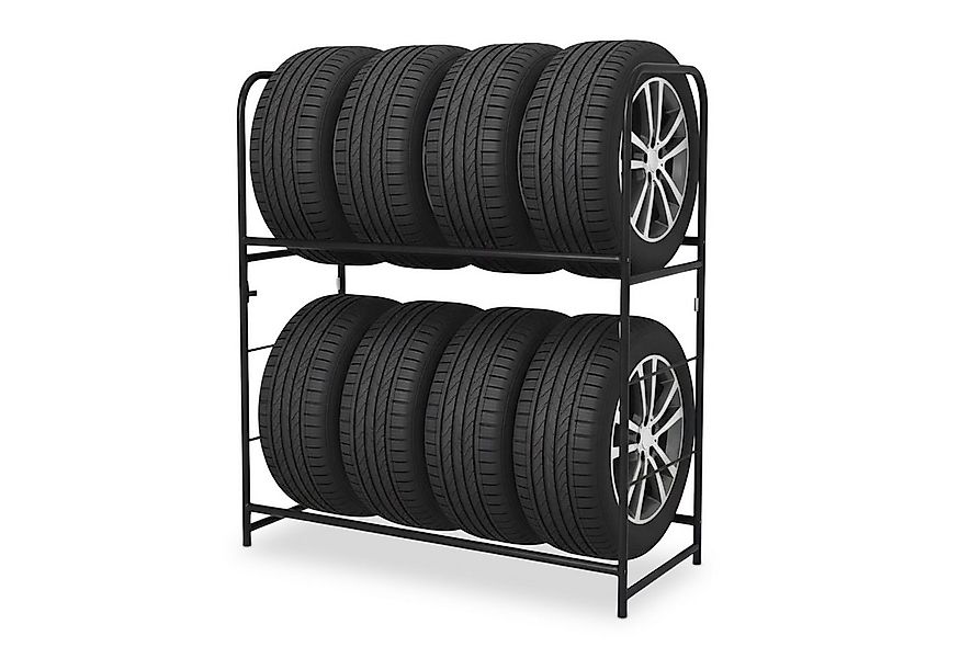 relaxdays Schwerlastregal Reifenregal für 8 Reifen, schwarz günstig online kaufen