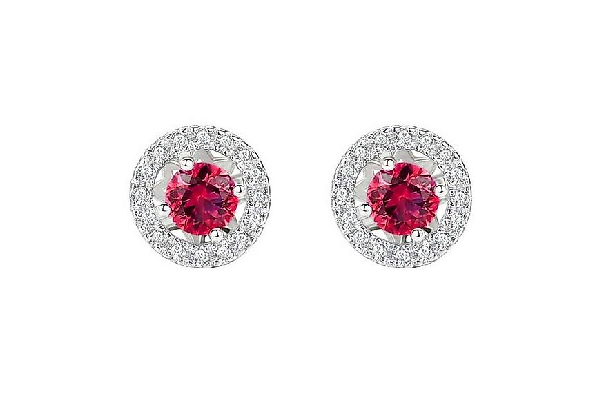 LÖB Paar Ohrstecker 925 Silber Ohrringe Zirkonia Steine Rund Ohrstecker Rub günstig online kaufen