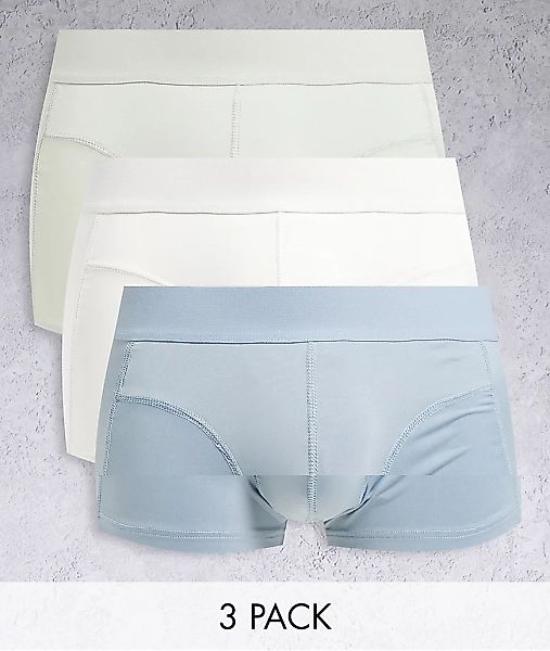 ASOS DESIGN – Kurze Unterhosen in Grautönen im 3er-Pack-Mehrfarbig günstig online kaufen