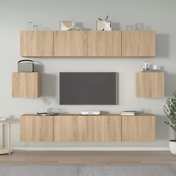 Vidaxl 6-tlg. Tv-schrank-set Sonoma-eiche Holzwerkstoff günstig online kaufen