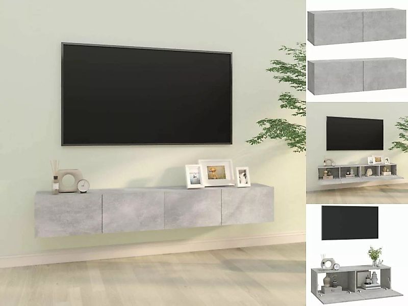 vidaXL TV-Schrank TV-Wandschränke 2 Stk Betongrau 100x30x30 cm Holzwerkstof günstig online kaufen