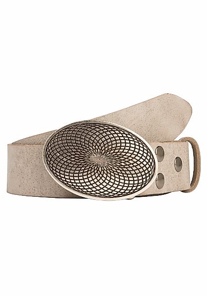 Rettungsring Gürtel Ledergürtel mit austauschbarer Schließe "Mantra Silber" günstig online kaufen