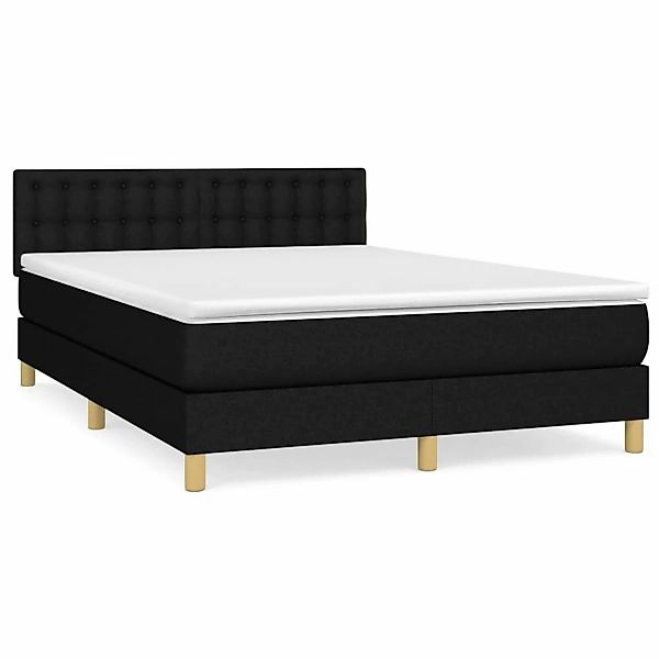 vidaXL Boxspringbett mit Matratze Schwarz 140x200 cm Stoff1399323 günstig online kaufen