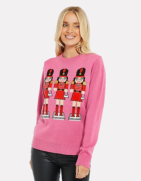 Threadbare Rundhalspullover mit weihnachtlichem Print günstig online kaufen