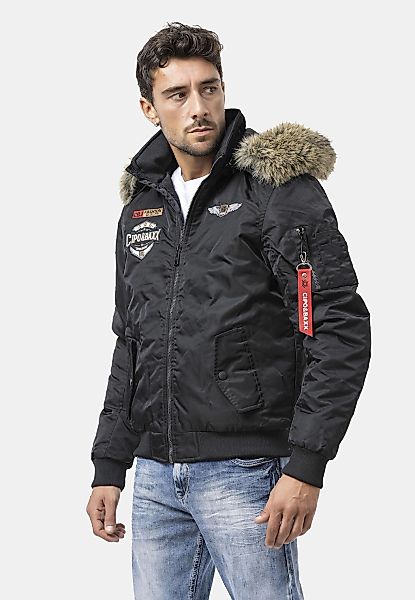 Cipo & Baxx Winterjacke "CM229" mit Kapuze mit mehreren Patches, Stickereie günstig online kaufen