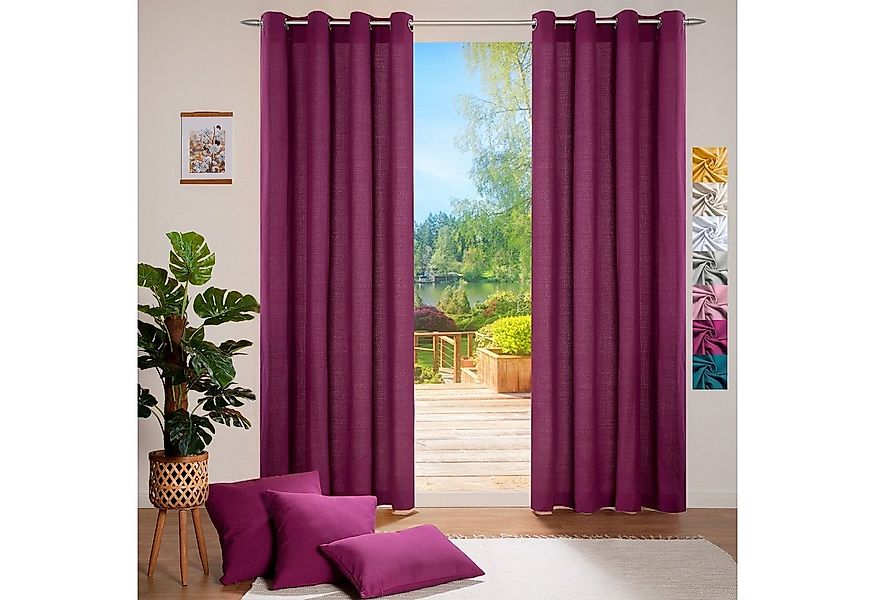 heimtexland Vorhang heimtexland ® Deko Vorhang Baumwolle Dekoschal Blickdic günstig online kaufen