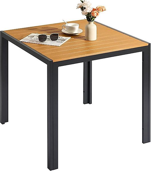 TLGREEN Gartentisch Aluminiumrahmen Quadratisch (75x75cm WPC Balkontisch We günstig online kaufen