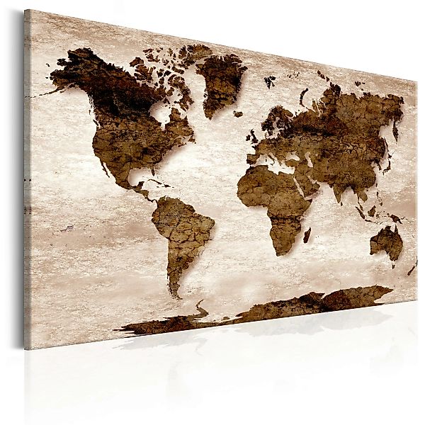 Wandbild - World Map: The Brown Earth günstig online kaufen