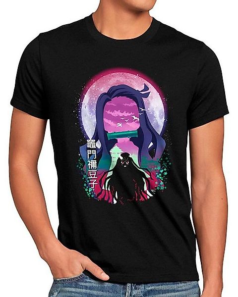 style3 T-Shirt Nezuko Moon demon slayer anime japan manga cosplay günstig online kaufen