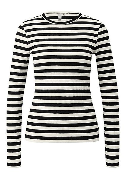 QS Langarmshirt T-Shirt Geripptes Longsleeve im Slim Fit günstig online kaufen