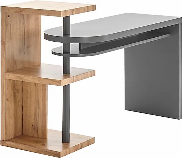MCA furniture Schreibtisch »Moura«, mit Regalelment weiß hochglanz, Tischpl günstig online kaufen