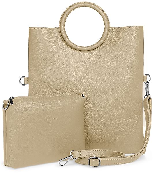 Caspar Umhängetasche 2in1 leder Set Handtasche günstig online kaufen