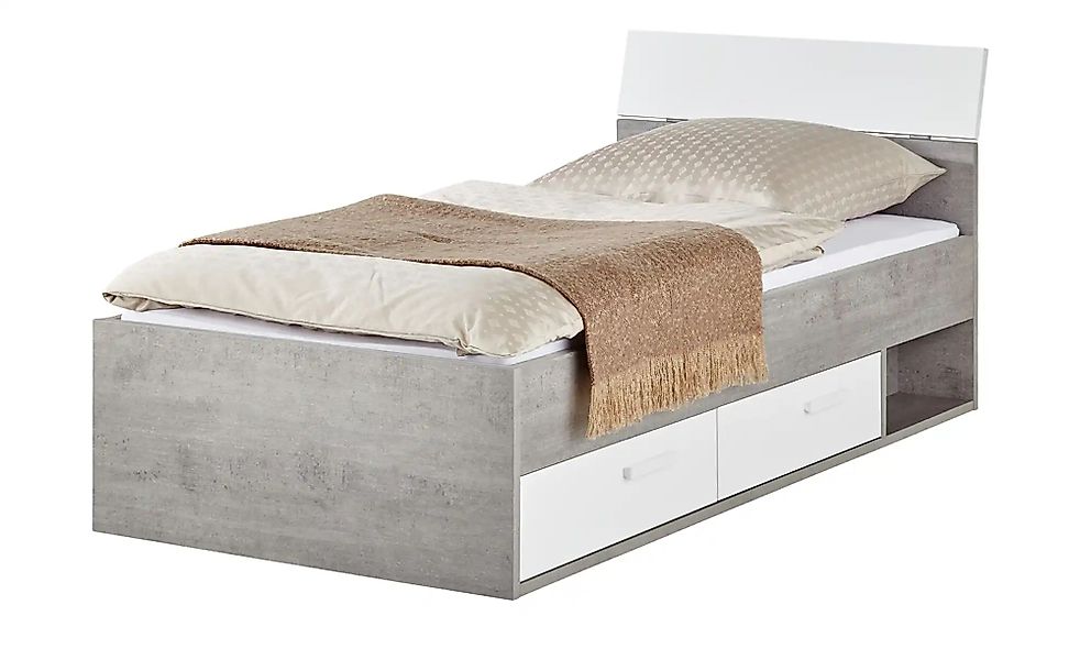 Bettgestell  Milow ¦ grau ¦ Maße (cm): B: 96 H: 86,4 T: 206.0 Betten > Bett günstig online kaufen