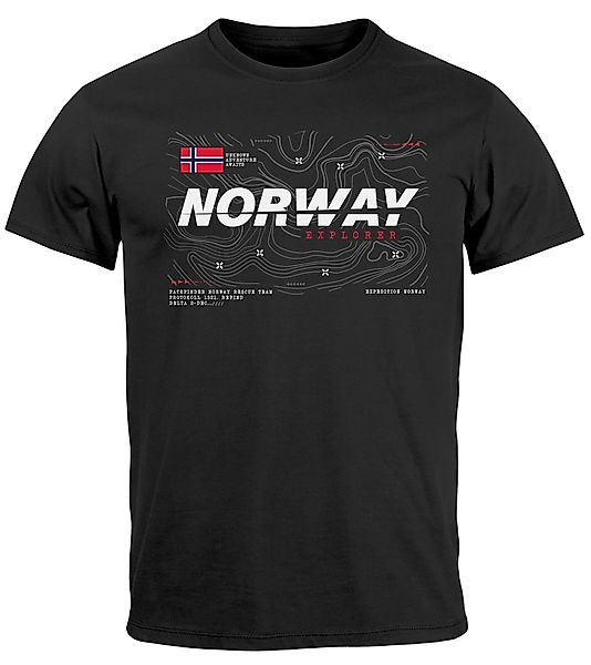 Neverless Print-Shirt Herren T-Shirt Norwegen Printshirt günstig online kaufen