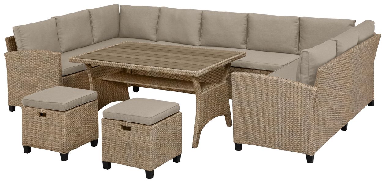 KONIFERA Gartenlounge-Set "Rotterdam" Set, 3x 3er Sofa, 2x Hocker, 1x Tisch günstig online kaufen