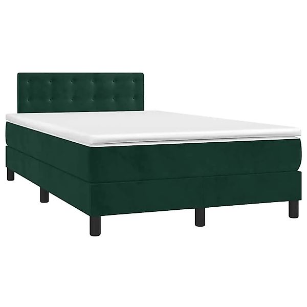 vidaXL Boxspringbett mit Matratze Dunkelgrün 120x190 cm Samt 3269864 günstig online kaufen