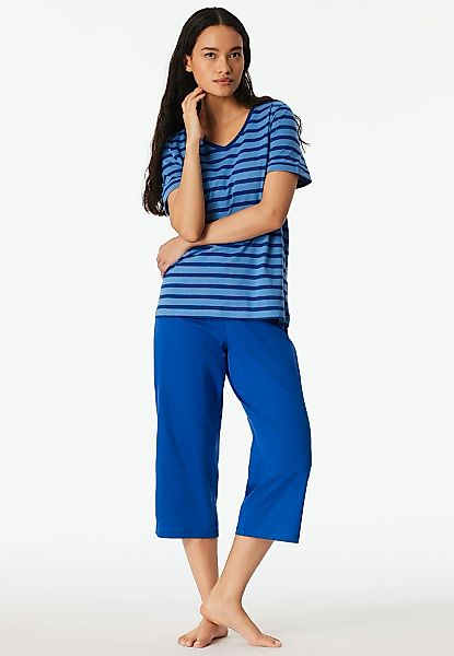 Schiesser Schlafanzug "Casual Essentials" mit modisch umgeschlagenen Ärmeln günstig online kaufen