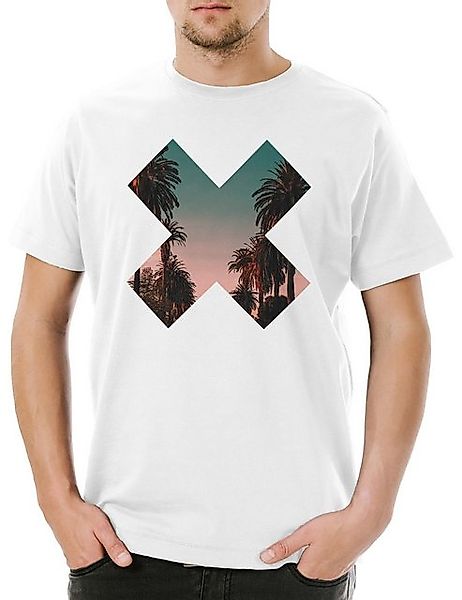 Urban Backwoods Print-Shirt California Palm Cross Herren T-Shirt LA Kalifor günstig online kaufen