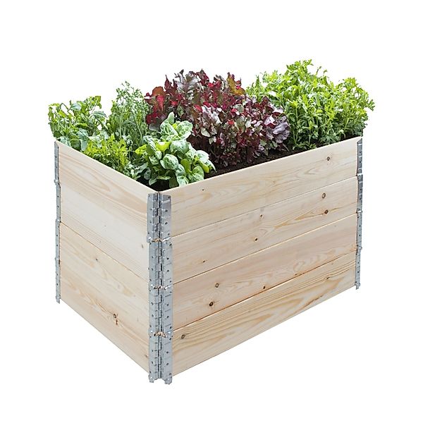 TRUTZHOLM Hochbeet aus Holz 120x80x80cm Palettenrahmen 4 Teilig Stapelbar N günstig online kaufen