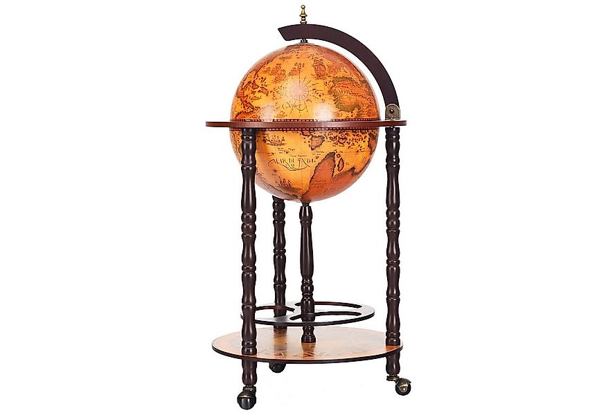COSTWAY Weinregal, auf Rollen, 2 Ebenen Globusbar, 47 x 47 x 90 cm günstig online kaufen