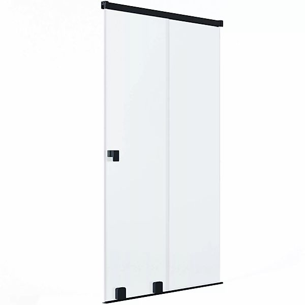 Schöner Wohnen Dusch-Schiebetür m. festem Glaselement R Schwarzmatt 130 x 2 günstig online kaufen
