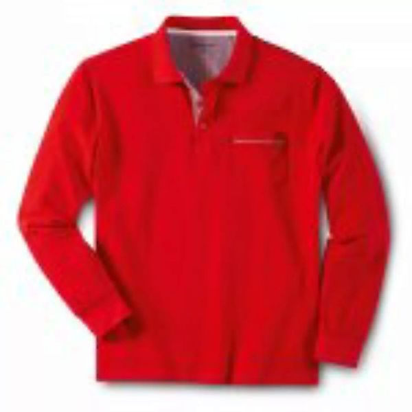 Pique-Langarmshirt, rot günstig online kaufen