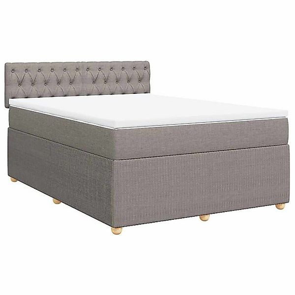 vidaXL Bett Boxspringbett mit Matratze Taupe 140x190 cm Stoff günstig online kaufen
