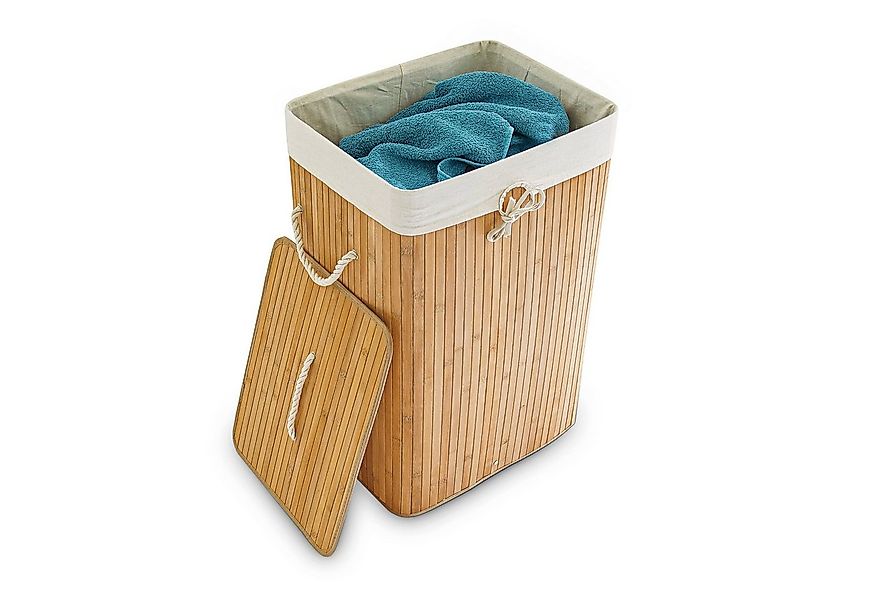 relaxdays Wäschekorb Bambus eckig, natur günstig online kaufen