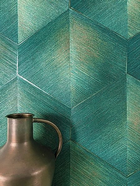Newroom Vliestapete Talon Green Tapete Mustertapete 3D-Optik,Raute,Linien, günstig online kaufen