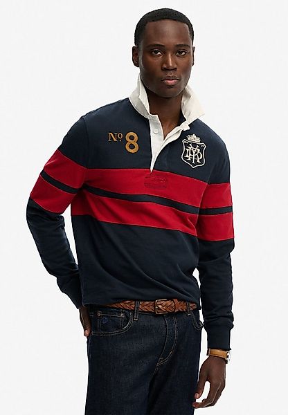 Superdry Langarmshirt DOUBLE EMBLEM STRIPE RUGBY günstig online kaufen