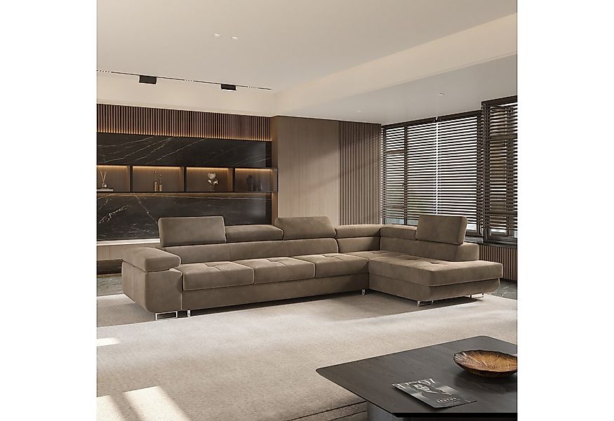Masseno Ecksofa VICENTE mit Schlaffunktion L-Form, Sofa mit Bettkasten günstig online kaufen