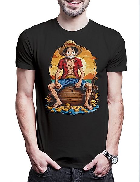 Urban Backwoods Print-Shirt Monkey Smile Ruffy Herren T-Shirt One Pirate Ad günstig online kaufen