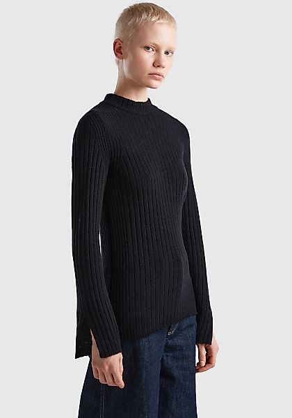 United Colors of Benetton Strickpullover mit seitlichem Schlitz im Ärmel günstig online kaufen