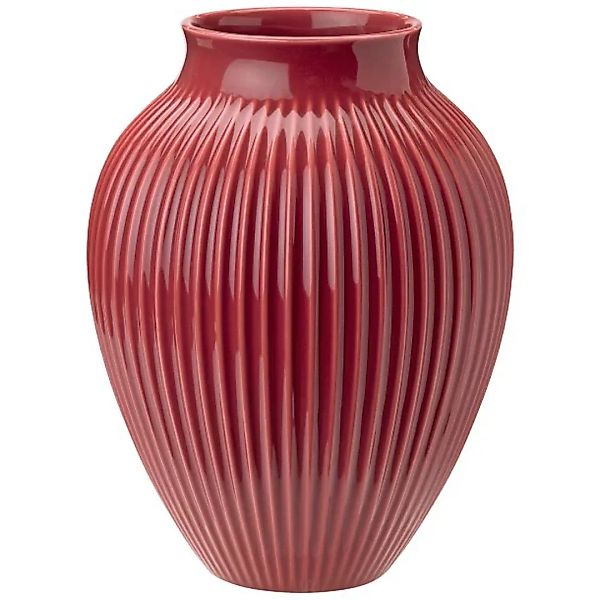 Knabstrup Vase geriffelt 27cm Bordeaux günstig online kaufen