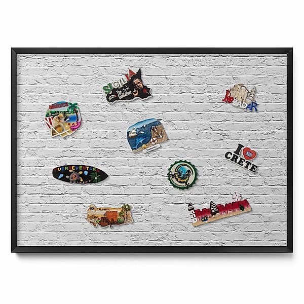 Tulup Magnettafel Magnettafel für die Wand Gerahmt Ziegelwand Helle Wand 70 günstig online kaufen