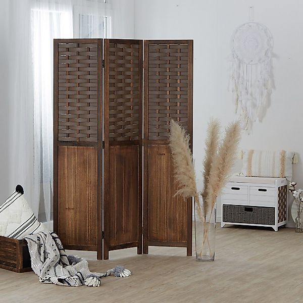Homestyle4u Paravent Raumteiler Indoor Holz Trennwand günstig online kaufen