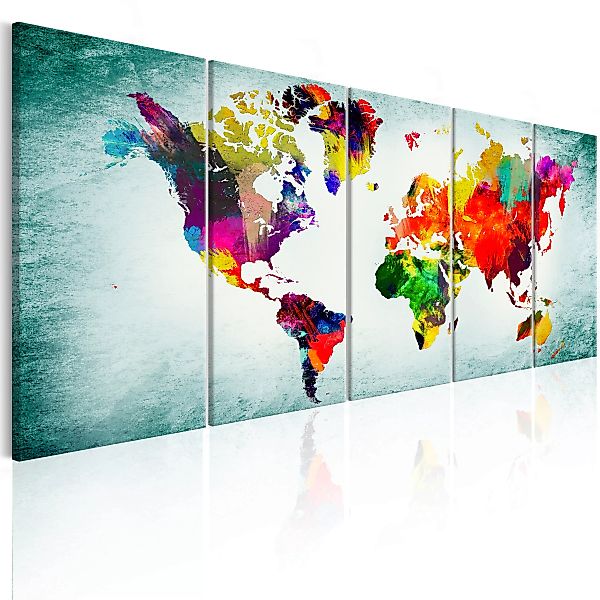 Wandbild - World Map: Green Vignette günstig online kaufen