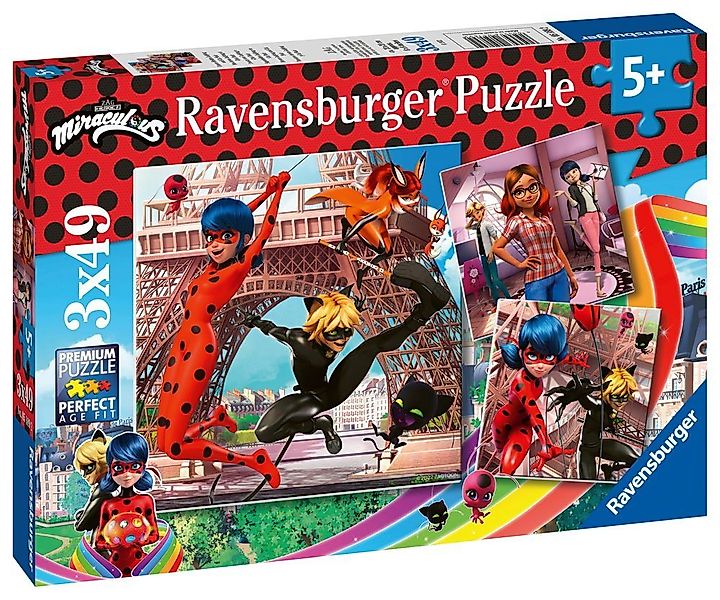 Ravensburger Puzzle Miraculous Unsere Helden Ladybug und Cat Noir 05189, 49 günstig online kaufen