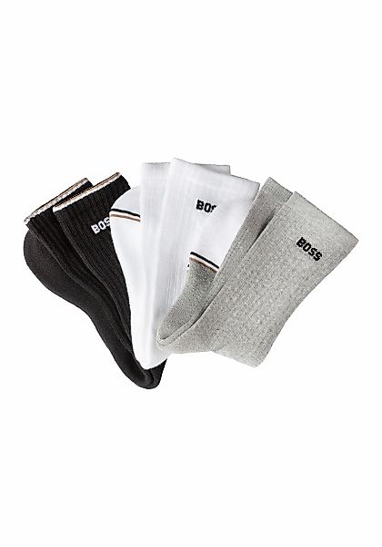 BOSS Freizeitsocken "3PQSRibColorblock", (3 Paar), Mit BOSS Logoschriftzug günstig online kaufen
