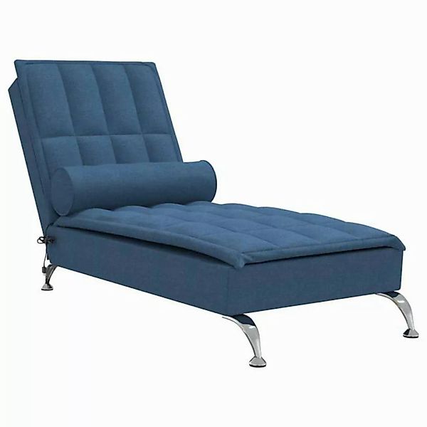 vidaXL Chaiselongue Massage-Chaiselongue mit Nackenrolle Blau Stoff, 1 Teil günstig online kaufen