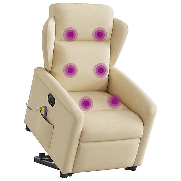 vidaXL Elektrischer Massagesessel mit Aufstehhilfe Creme Stoff 3303172 günstig online kaufen