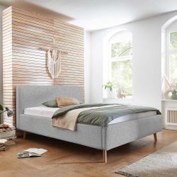 Polsterbett 160x200 180x200 in Grau Eichefarben günstig online kaufen