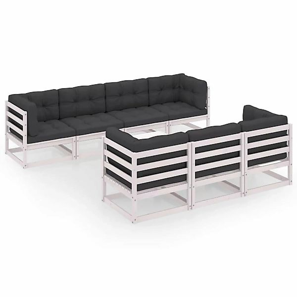 8-tlg. Garten-lounge-set Mit Kissen Kiefer Massivholz günstig online kaufen