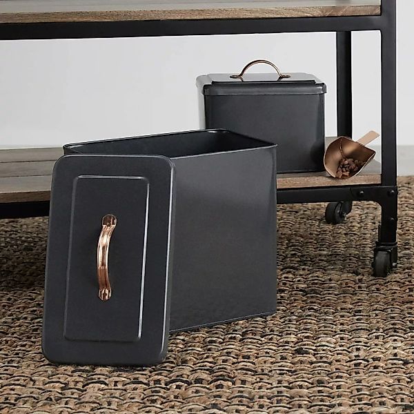 2 x Saskia Haustierfutterboxen mit Schaufel, Kupfer und Grau - MADE.com günstig online kaufen