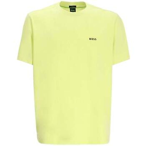 BOSS GREEN Rundhalsshirt Tee mit gummiertem Kontrast-Logo günstig online kaufen