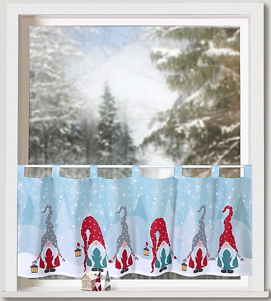 Weckbrodt Scheibengardine "Wichtel Winter" Schlaufen 1 Stk. tlg. Bistro, Mi günstig online kaufen