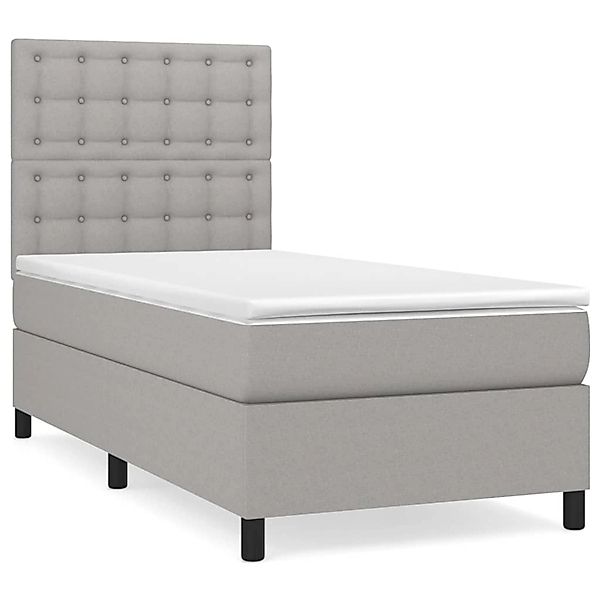 vidaXL Boxspringbett mit Matratze Hellgrau 90x200 cm Stoff1357497 günstig online kaufen